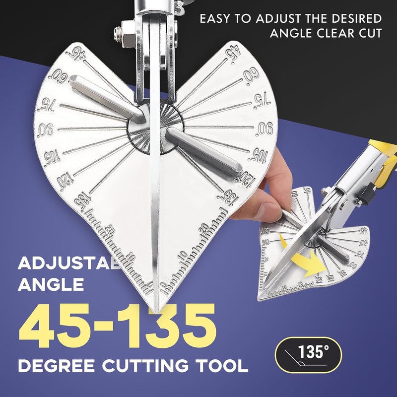 RAINHOL Angle Miter Shears for Wood Trim Molding, Sharp Angle Cutter Hand Tool, Adjustable at 45 To 135 Degree, for Cutting Plastic, PVC, Trunking, Vinyl, Quarter Round, No Replacement Blade - Image 4